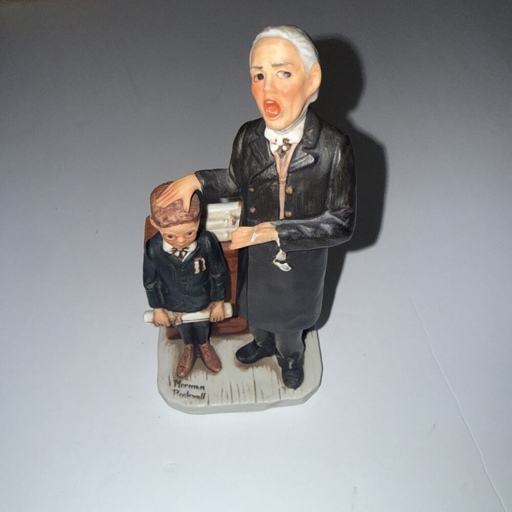 Norman Rockwell “The Schoolmaster" Figurine 1973 Dave Grossman Designs 7” x 3”